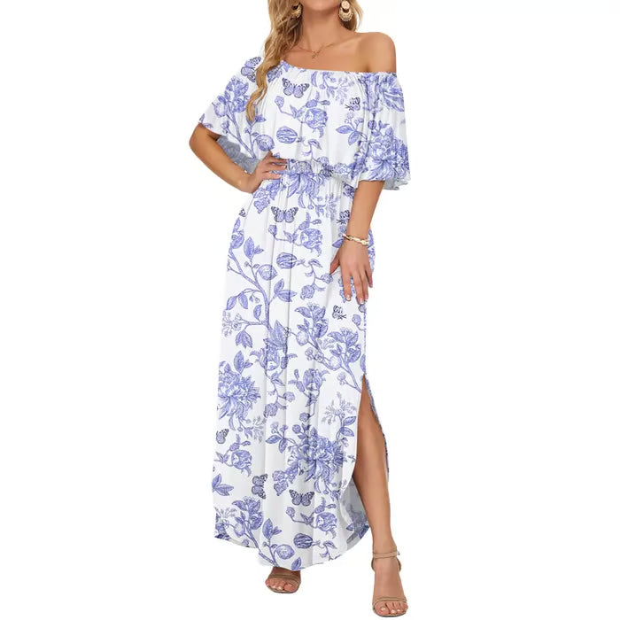 🔥 Women's Off-Shoulder Vacation-Style Maxi Dress
