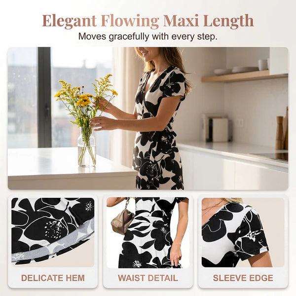 🌈Women's V-Neck Floral Beach Maxi Dress